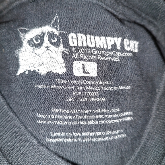 Grumpy Cat T-shirt Happy Face Size Large Vintage 2013 Internet Meme Tee - Picture 3 of 3